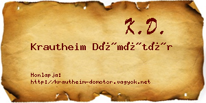 Krautheim Dömötör névjegykártya